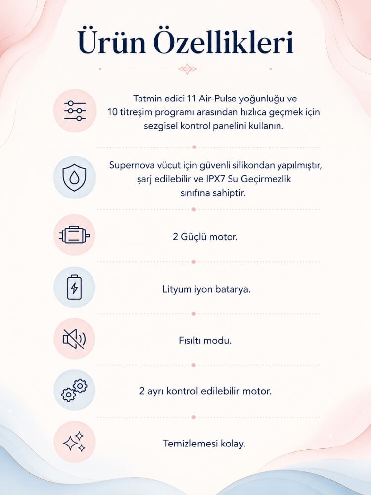Satisfyer Supernova White Esnek Yapıda Emiş Yapabilen Titreşimli Vibratör