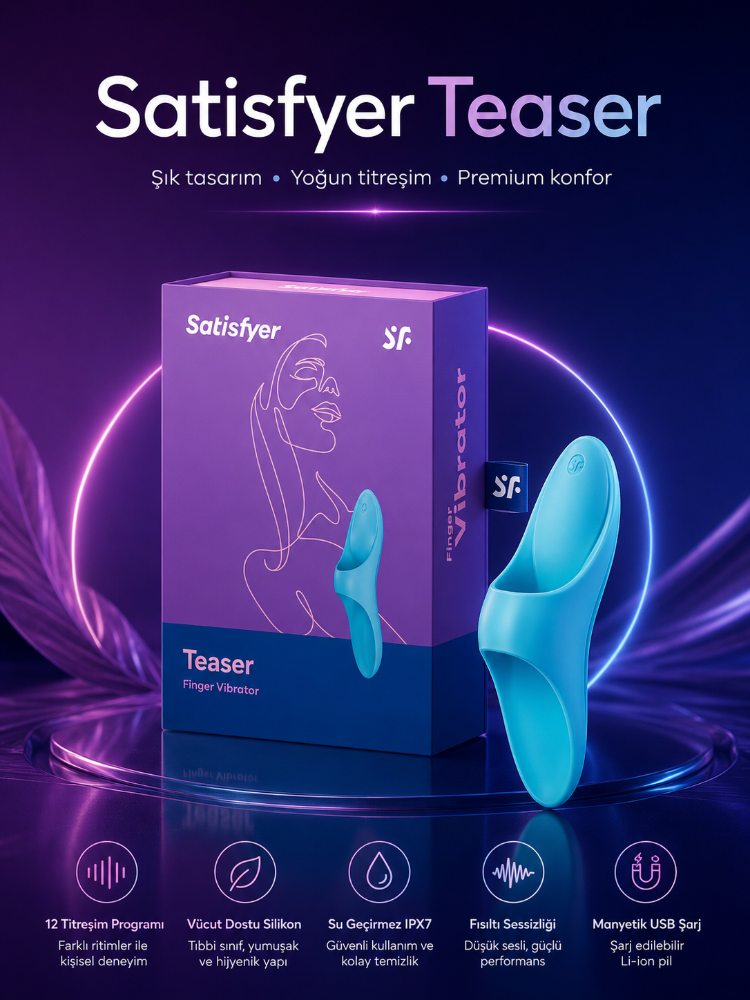 Satisfyer Teaser Su Geçirmez Şarjlı Parmak Vibratörü