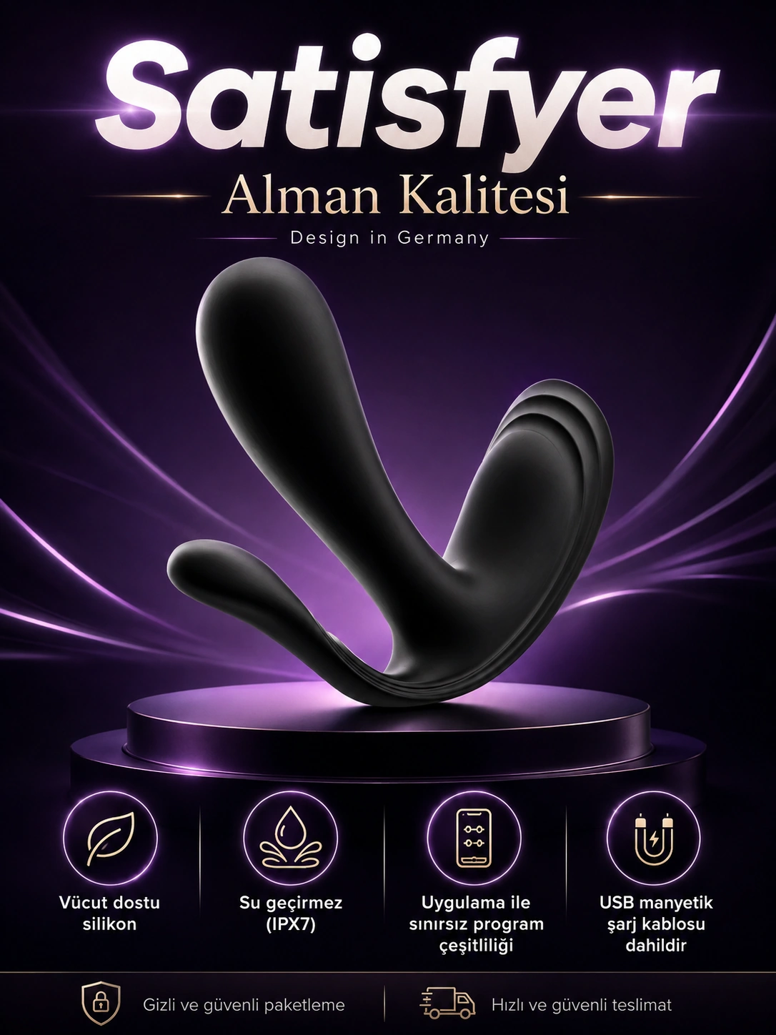 Satisfyer Top Secret+ Black App Kontrollü Anal Ve Vajinal Giyilebilen Vibratör