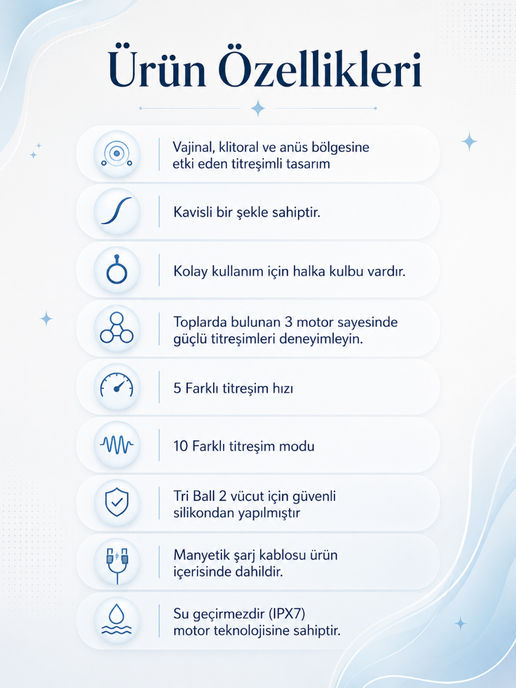 Satisfyer Tri Ball 2 Light Blue 3 Motorlu Güçlü Titreşimli G-spot Vibratör 