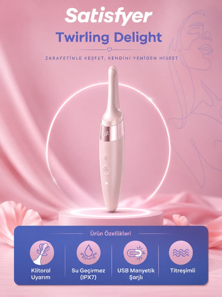 Satisfyer Twirling Delight Beige Göğüs Klitoris ve Hassas Bölgelere Özel Vibratör 
