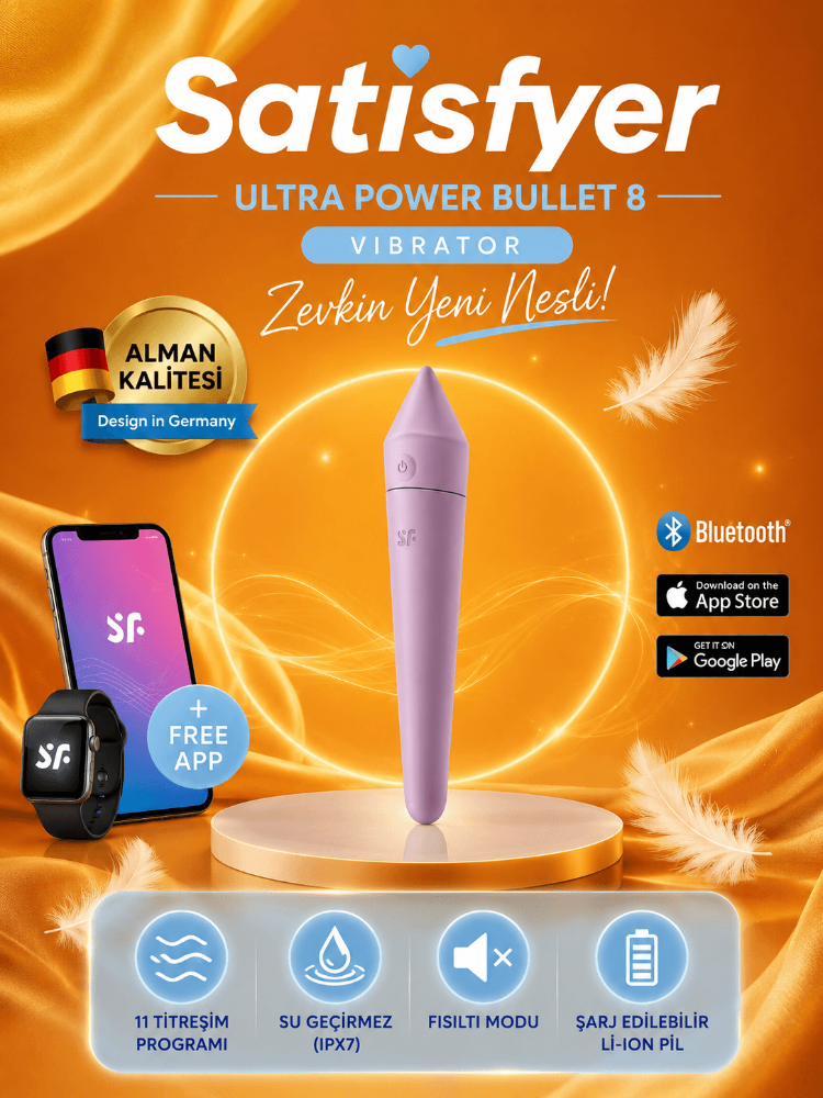 Satisfyer Ultra Power 8 - 12 Modlu Titreşimli Telefon Kontrollü Şarjlı Mor Vibratör