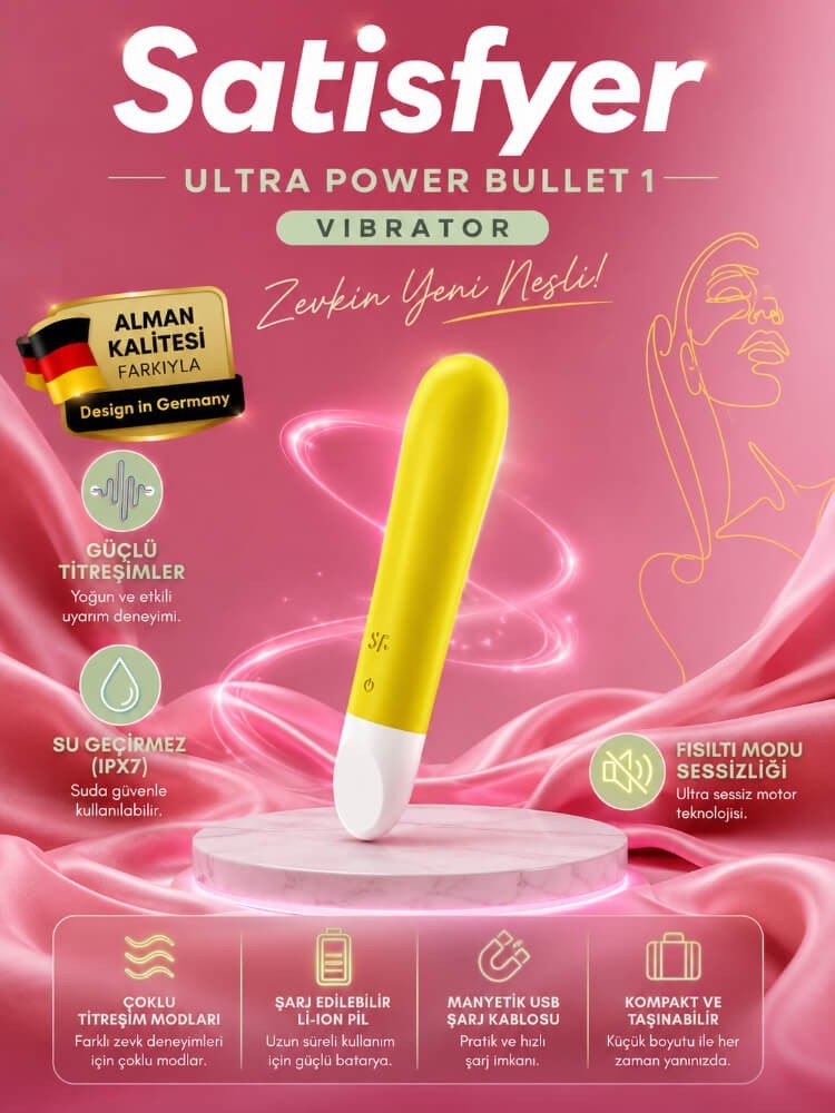 Satisfyer Ultra Power Bullet 1 - 12 Modlu Titreşimli Şarjlı Mini Vibratör