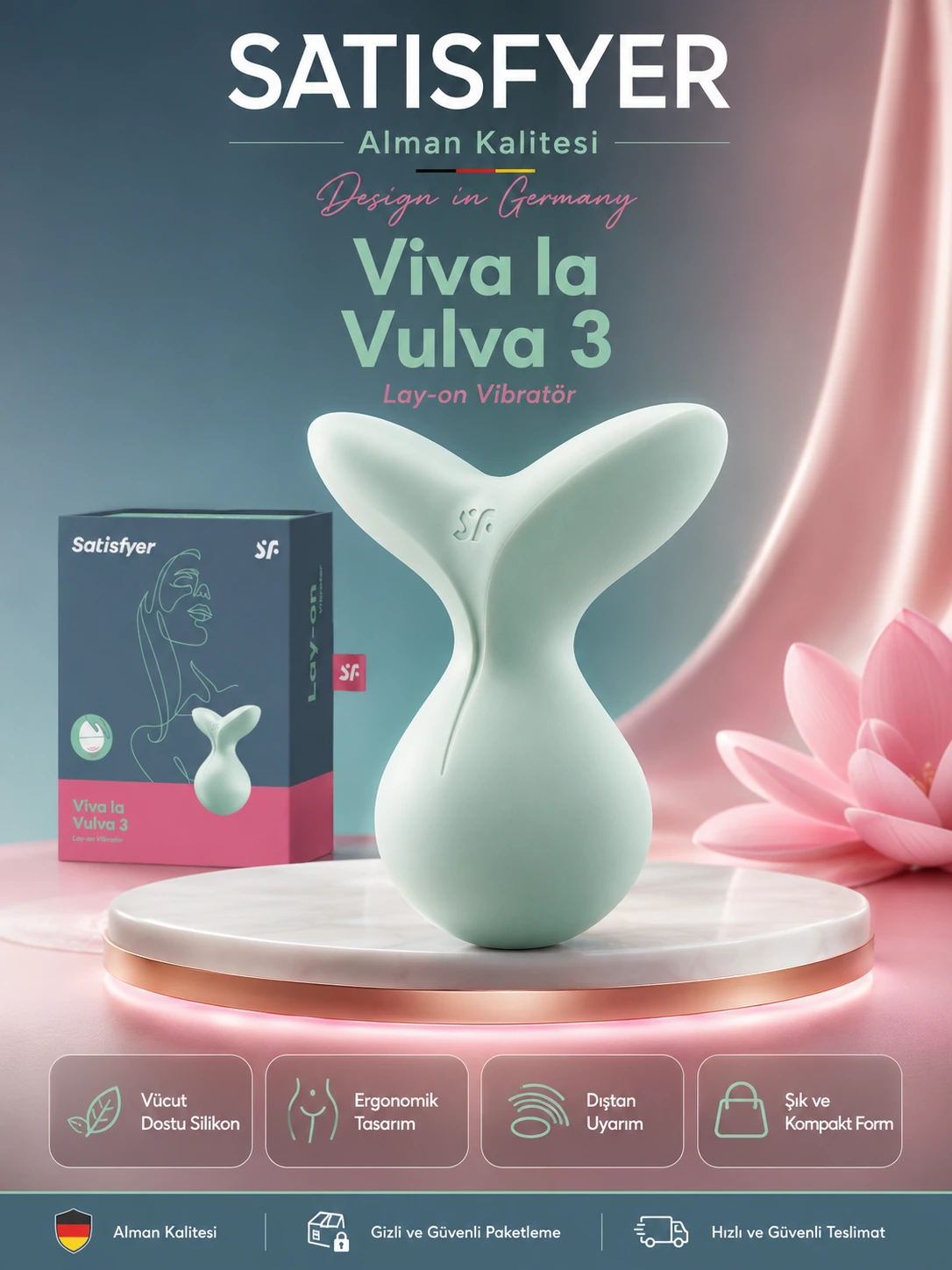 Satisfyer Viva la Vulva 3 Mint 12 Farklı Titreşim Modlu Uyarıcı Vibratör