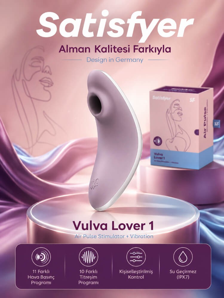 Satisfyer Vulva Lover 1 Violet 2 Motorlu Güçlü Titreşimli&Emişli Vibratör