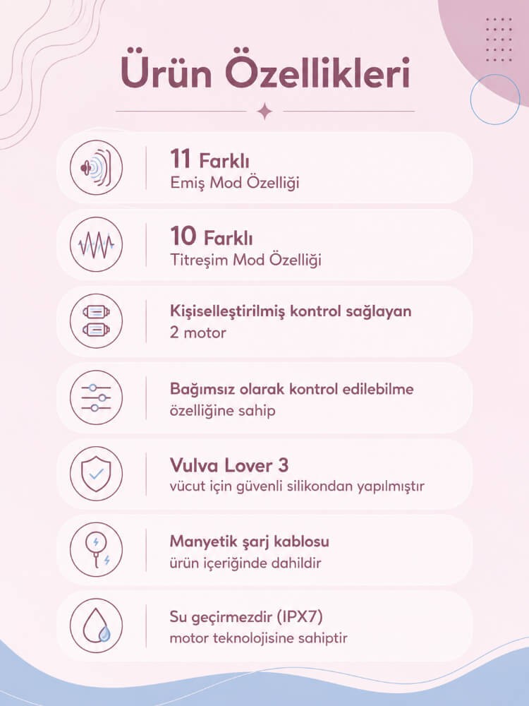 Satisfyer Vulva Lover 3 Pink 2 Motorlu Emiş Yapabilen Titreşimli Vibratör 