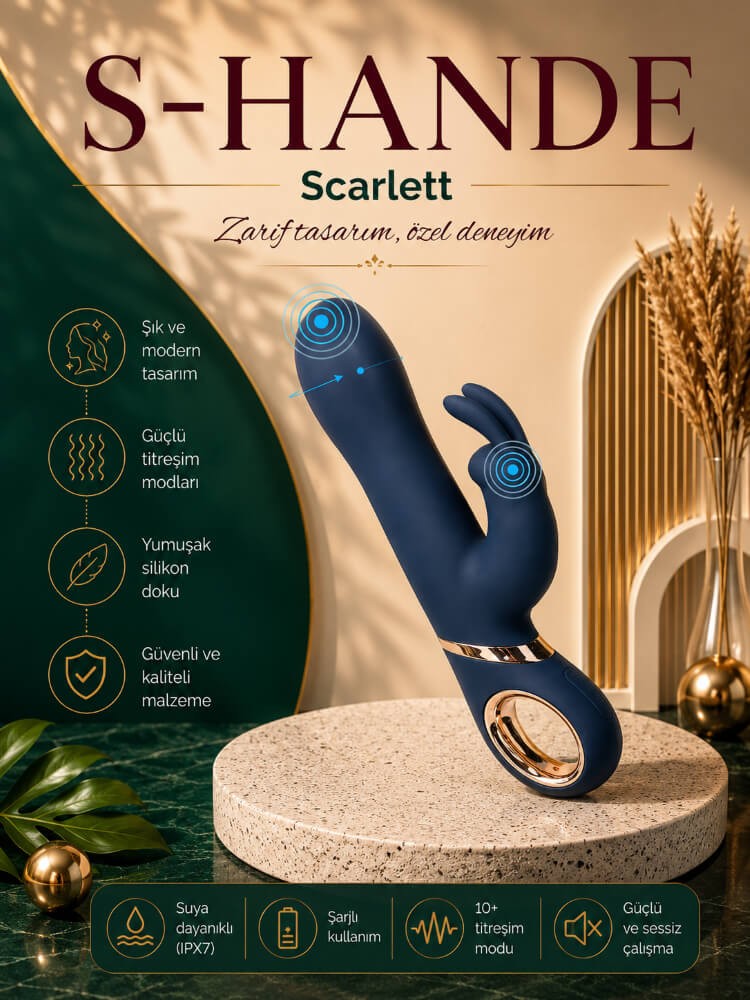 Scarlett G-Bölgesi ve Klitoris Uyarıcı Şarjlı Rabbit Vibratör