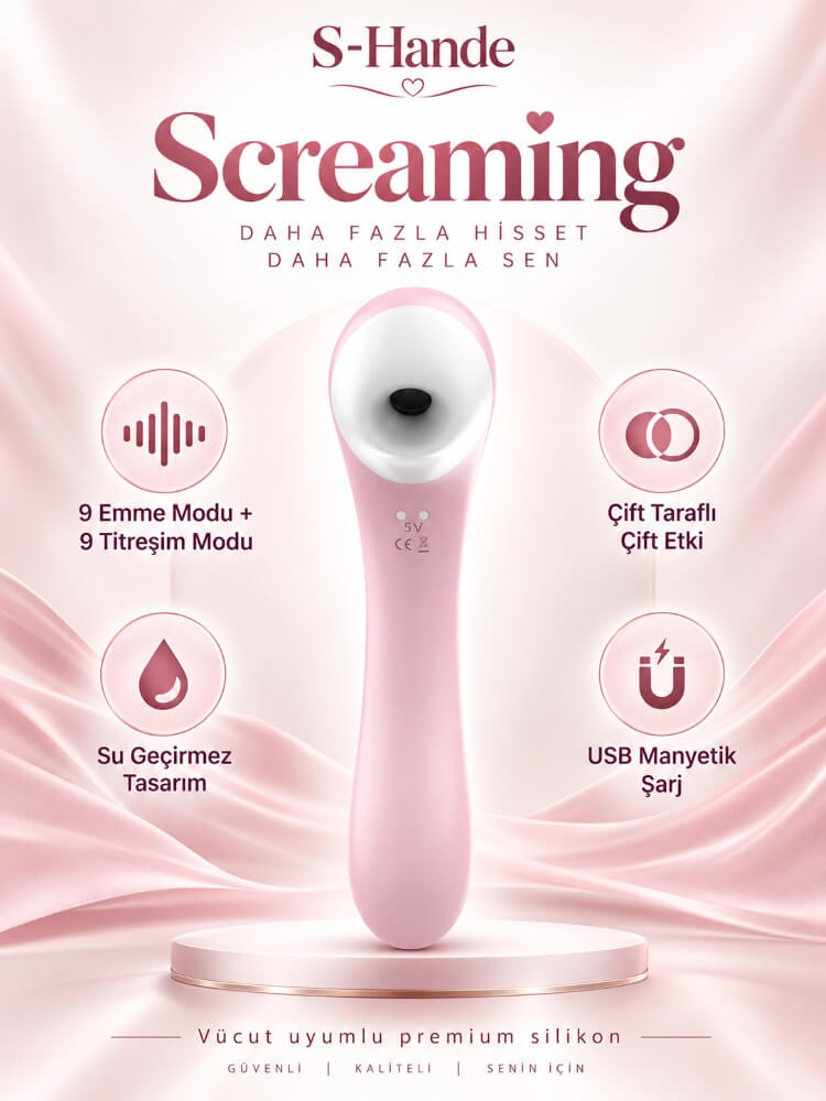 Screaming 9 Modlu Eşim Yapabilen & 9 Modlu Titreşimli Çift Taraflı Kullanılabilen Vibratör