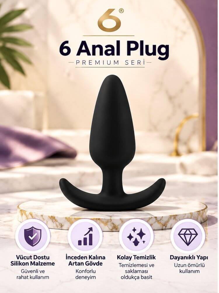 Silikon Kolay Tutulabilir 10 Cm Siyah Anal Plug