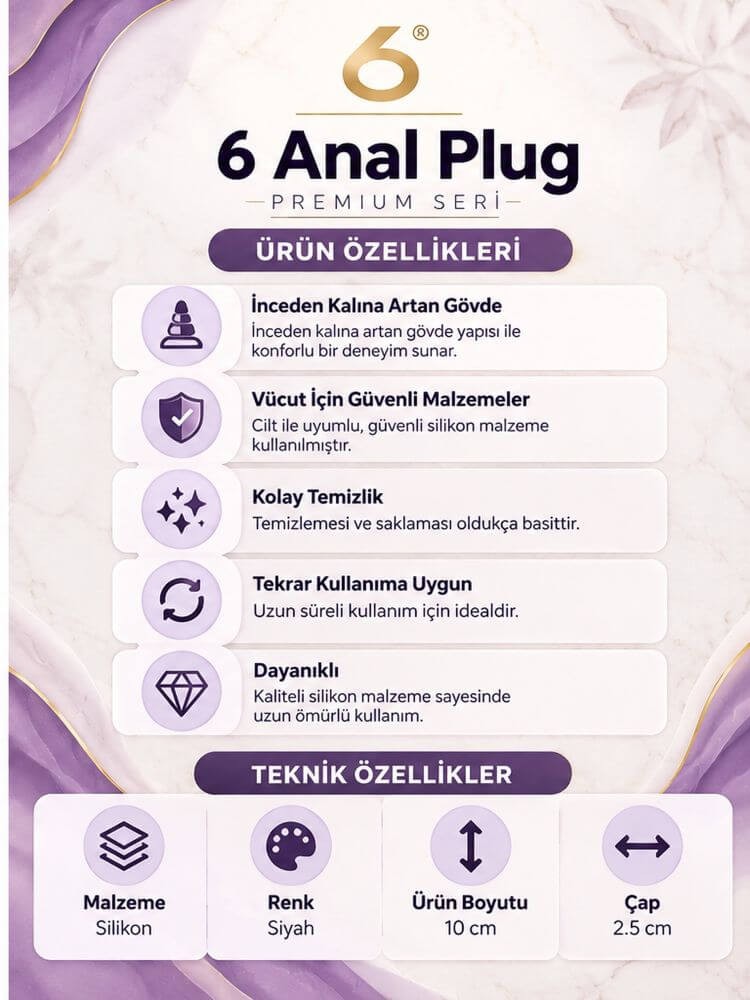 Silikon Kolay Tutulabilir 10 Cm Siyah Anal Plug