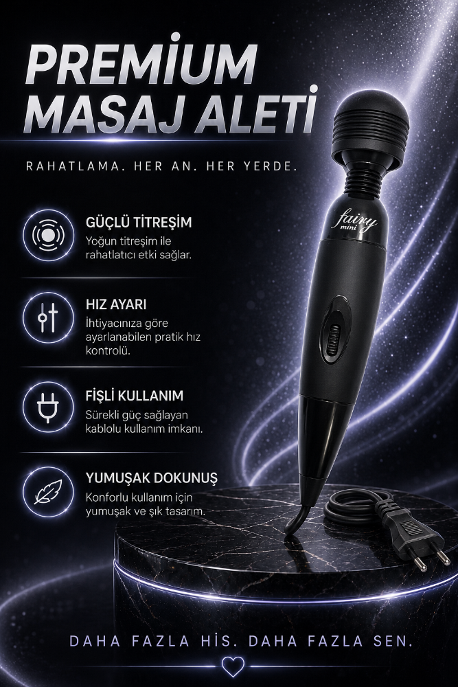 Siyah Güçlü Ayarlanabilir Titreşime Sahip Elektrikli Masaj Aleti