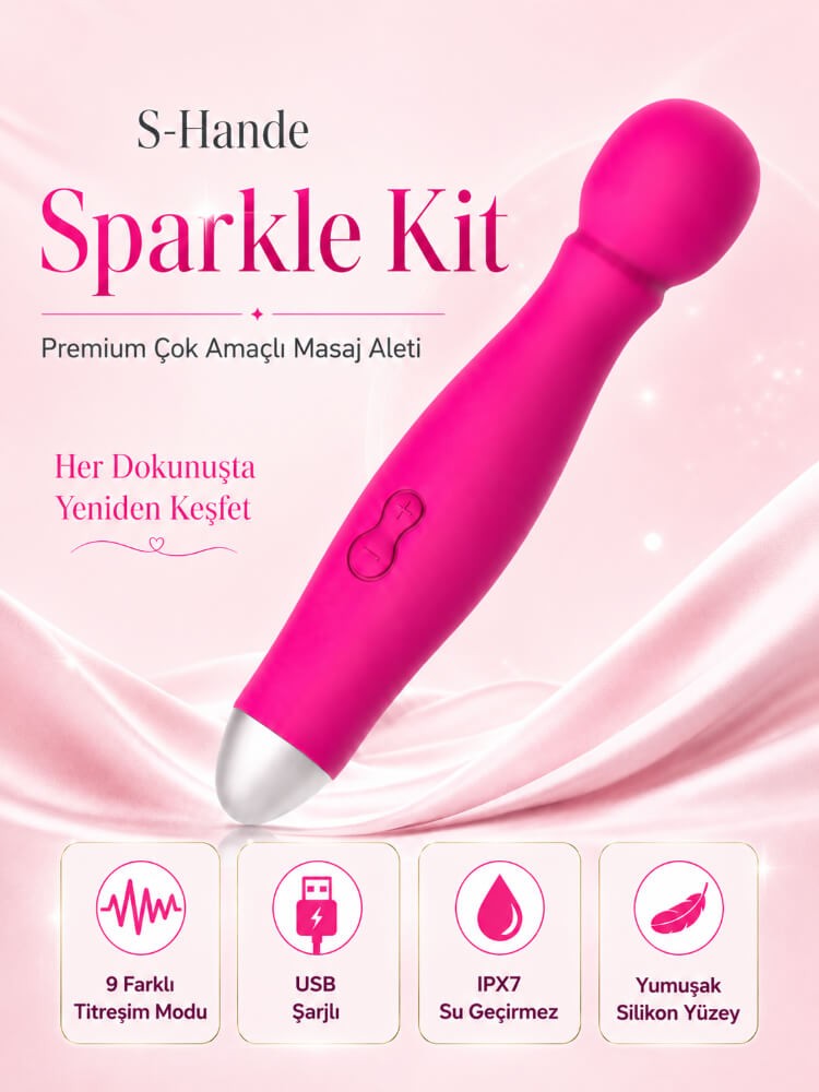 Sparkle Kit 9 Fonksiyonlu Titreşimli Soft Silikon Mor Masaj Vibratörü