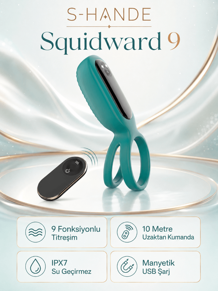 Squidward 9 Modlu Titreşimli Klitoris Uyarıcı Penis Halkası