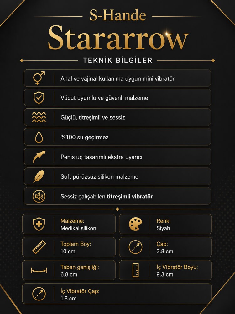 Stararrow Güçlü Titreşimli Anal ve Vajinal Titreşimli Mini Vibratör