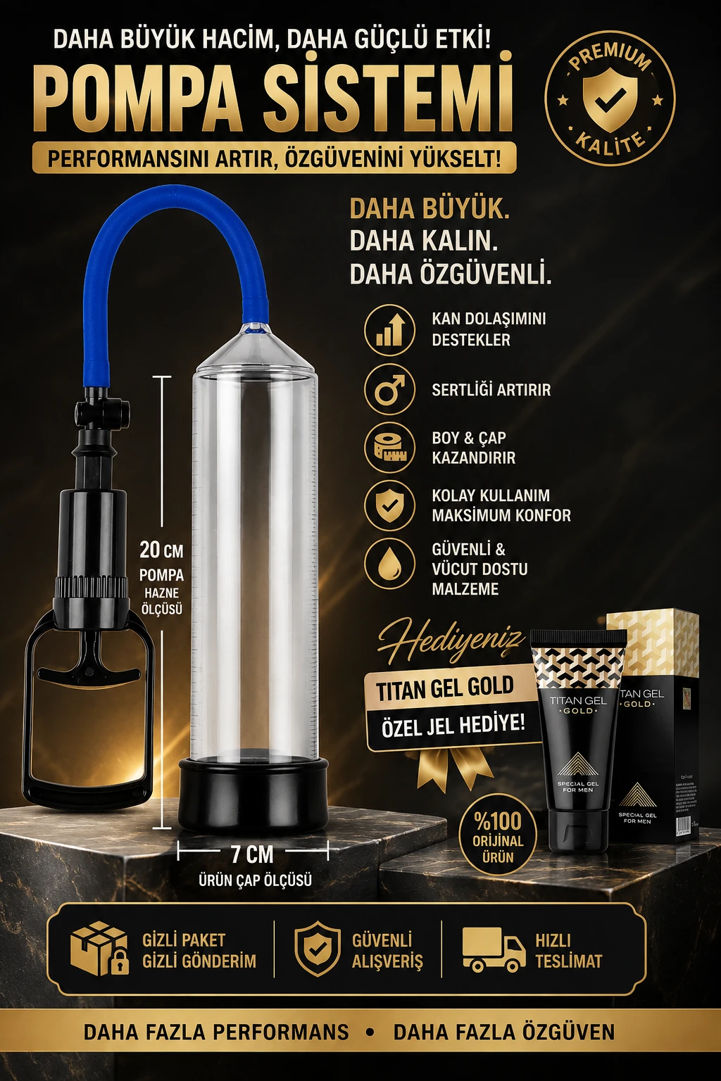 Tetik Mekanizmalı Emiş Gücü Yüksek Penis Pompası
