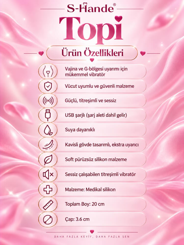 Topi G Spot Özel Tasarım Soft Silicone Şarjlı Güçlü Vibratör