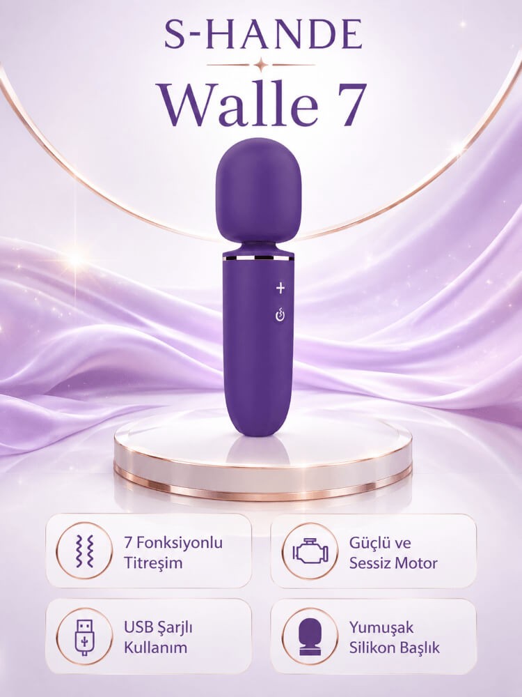 Walle 7 Modlu Titreşimli Titreşimli Şarjlı Masaj Vibratör