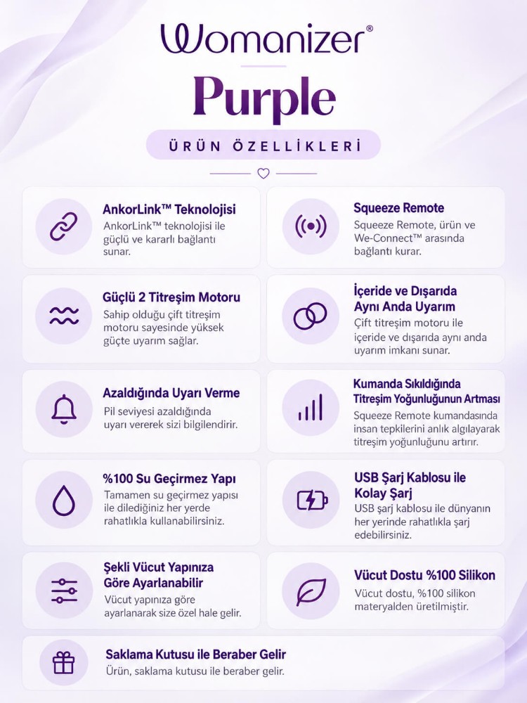 We-Vibe Chorus Purple Çiftlere Özel Telefon Kontrol Vibratör 