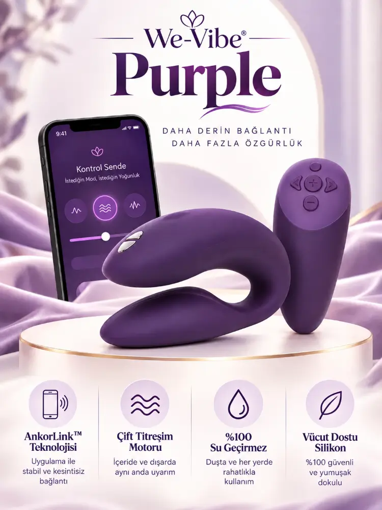 We-Vibe Chorus Purple Çiftlere Özel Telefon Kontrol Vibratör 