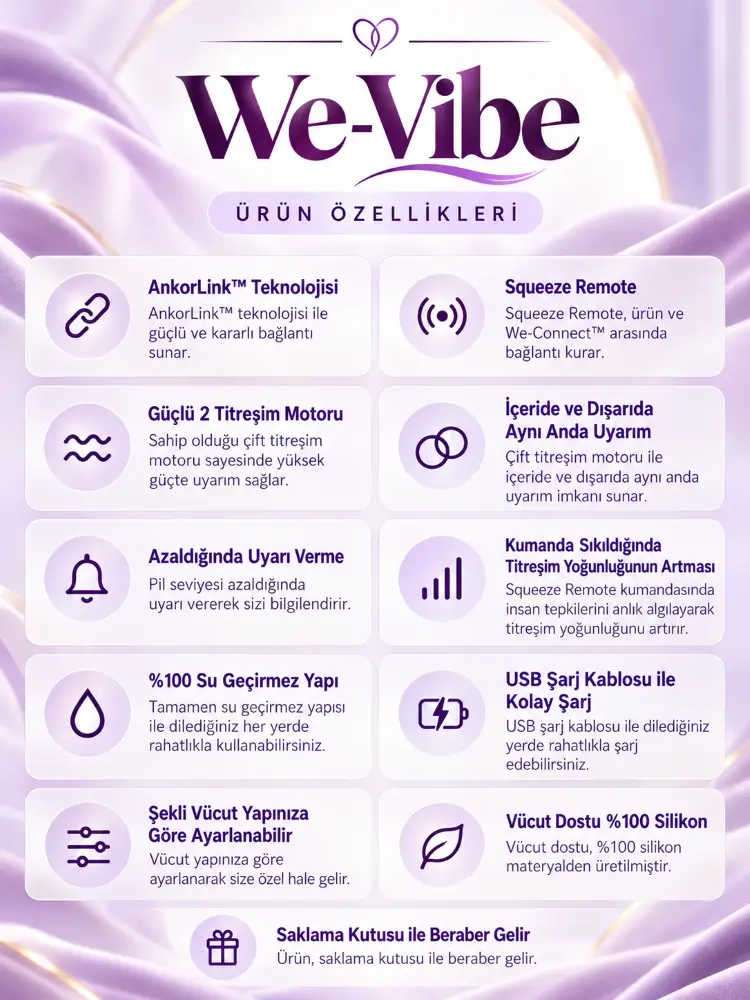 We-Vibe Chorus Purple Çiftlere Özel Telefon Kontrol Vibratör 