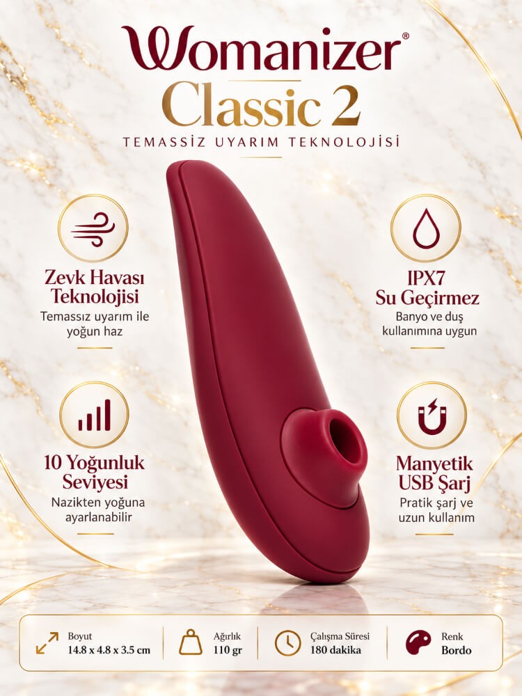 Womanizer Classic 2 Emiş Yapabilen 10 Fonksiyonlu Klitoris Vibratör