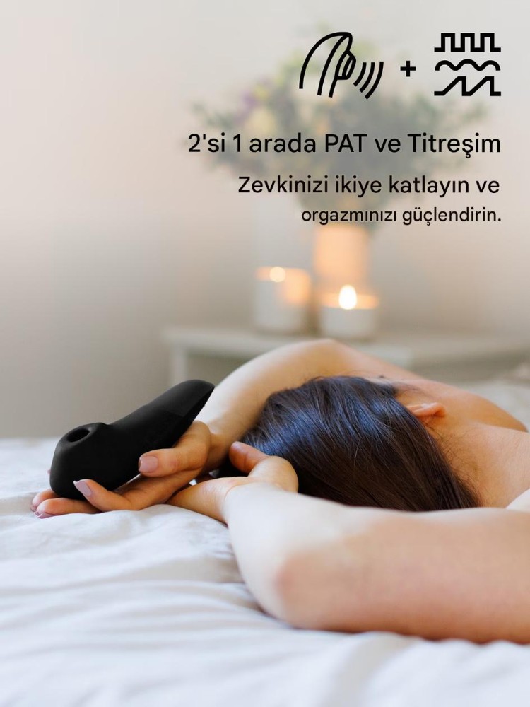 Womanizer Enhance Black Emiş ve Titreşimli 2 si 1 Arada Klitoris Stimülatör Vibratörü