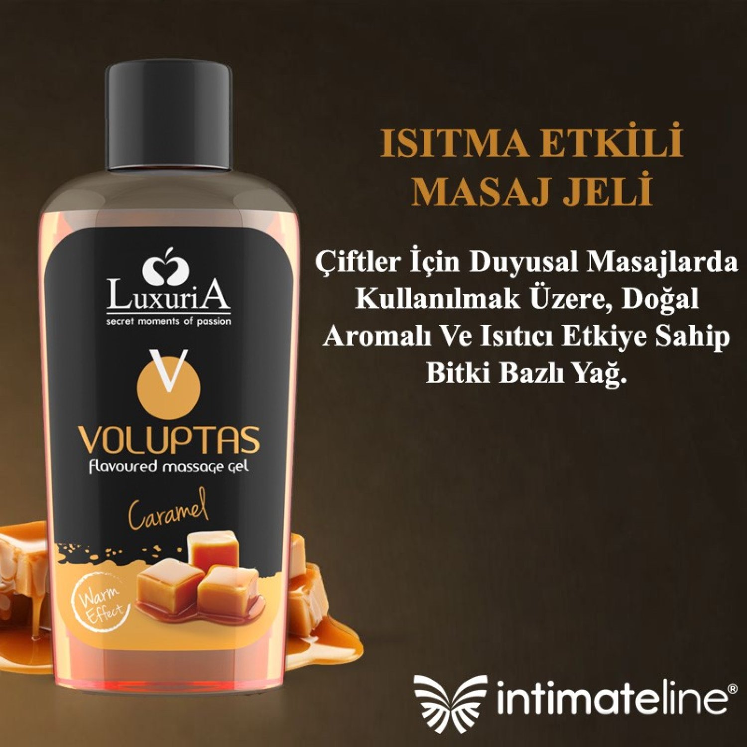 İntimateline Voluptas Karamel Aromalı Isıtıcı 100 Ml Masaj Jeli 