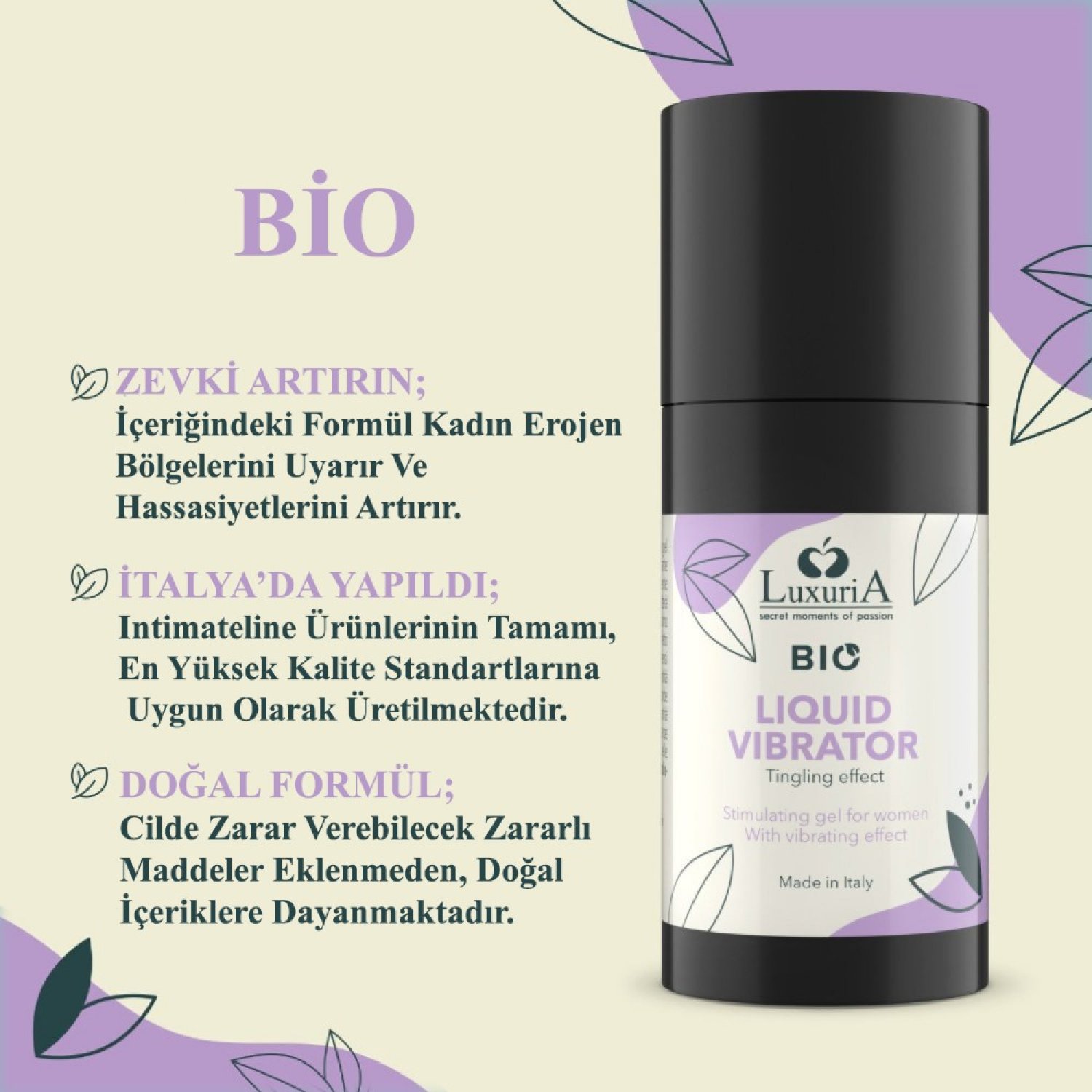 İntimateline Luxuria BIO Sıvı Vibratör 15 ml Kayganlaştırıcı Jel