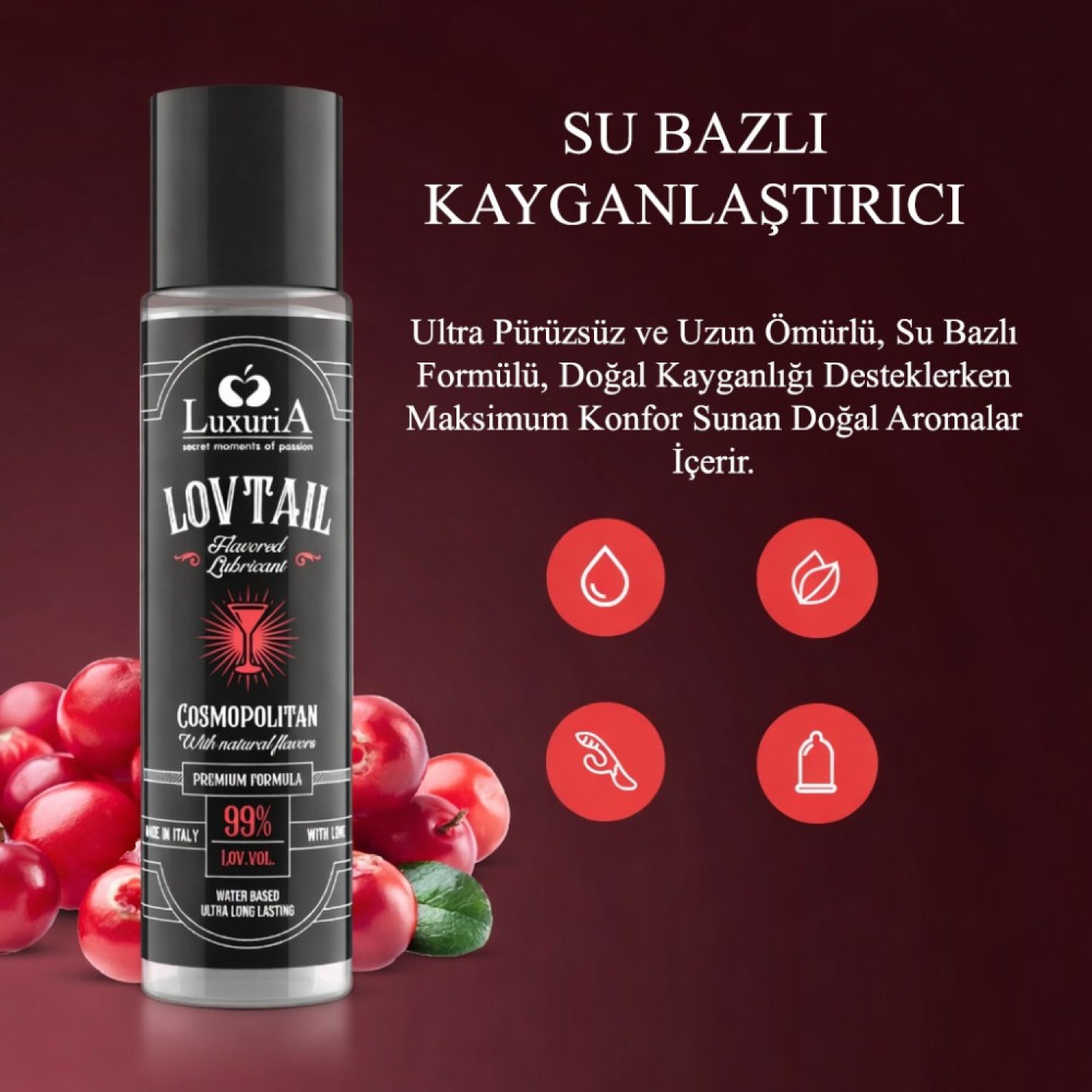 İntimateline Luxuria Lovtail Cosmopolitan Aromalı 60 ml Kayganlaştırıcı Jel