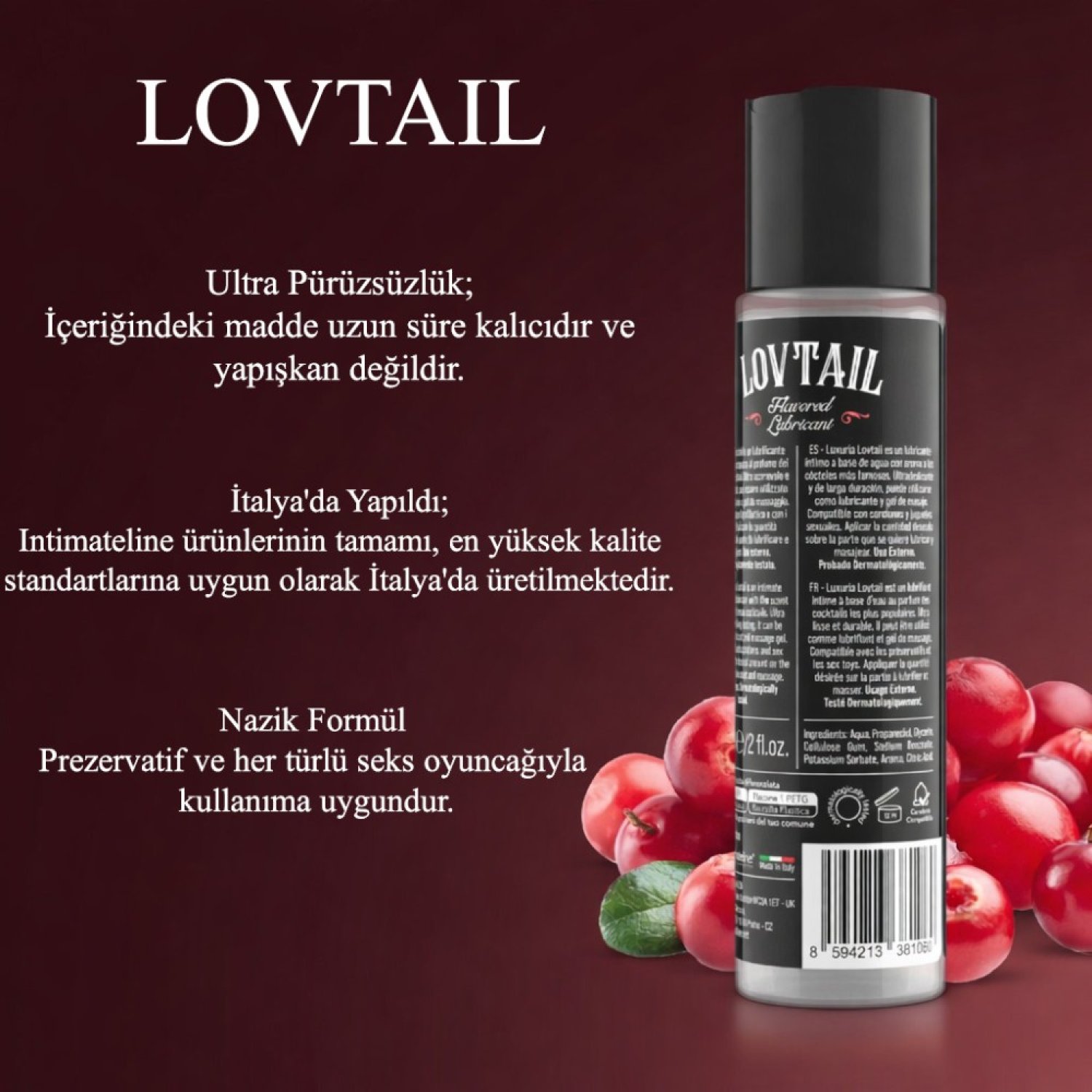 İntimateline Luxuria Lovtail Cosmopolitan Aromalı 60 ml Kayganlaştırıcı Jel
