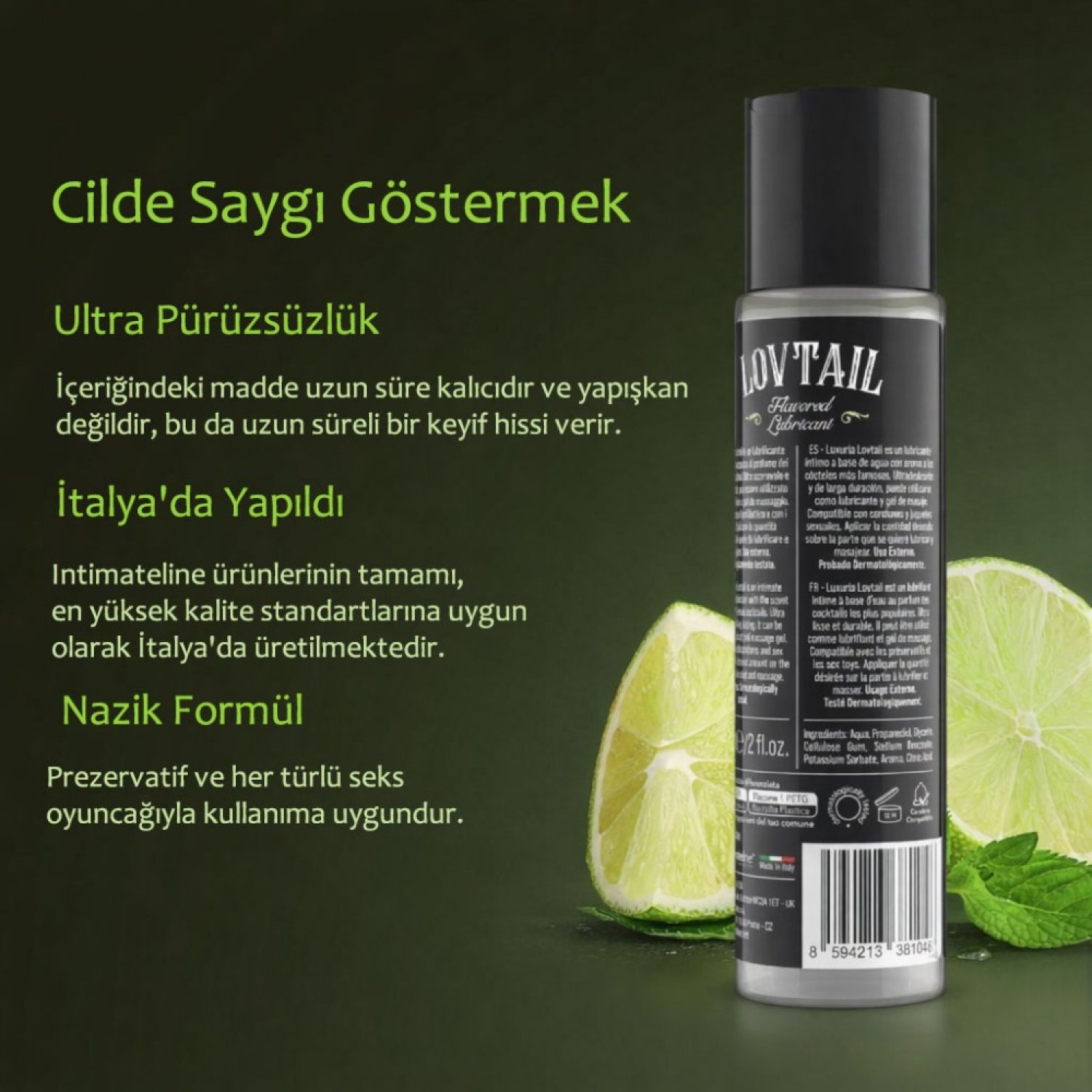 İntimateline Luxuria Lovtail Mojito Aromalı 60 ml Kayganlaştırıcı Jel