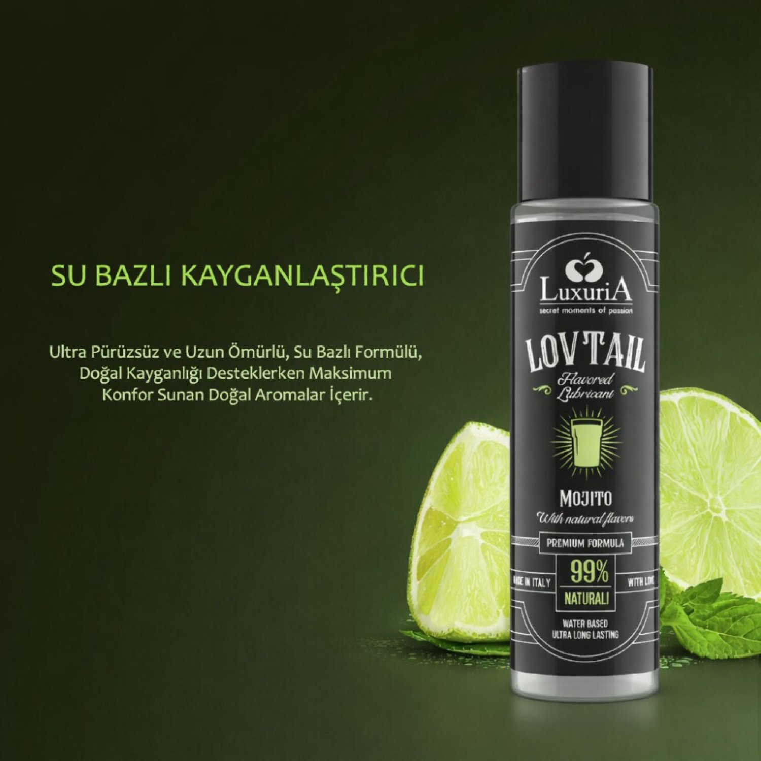 İntimateline Luxuria Lovtail Mojito Aromalı 60 ml Kayganlaştırıcı Jel
