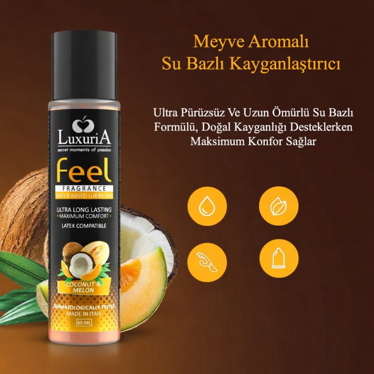 İntimateline Luxuria Feel Coconut&Melone Aromalı 60 ml Kayganlaştırıcı Jel