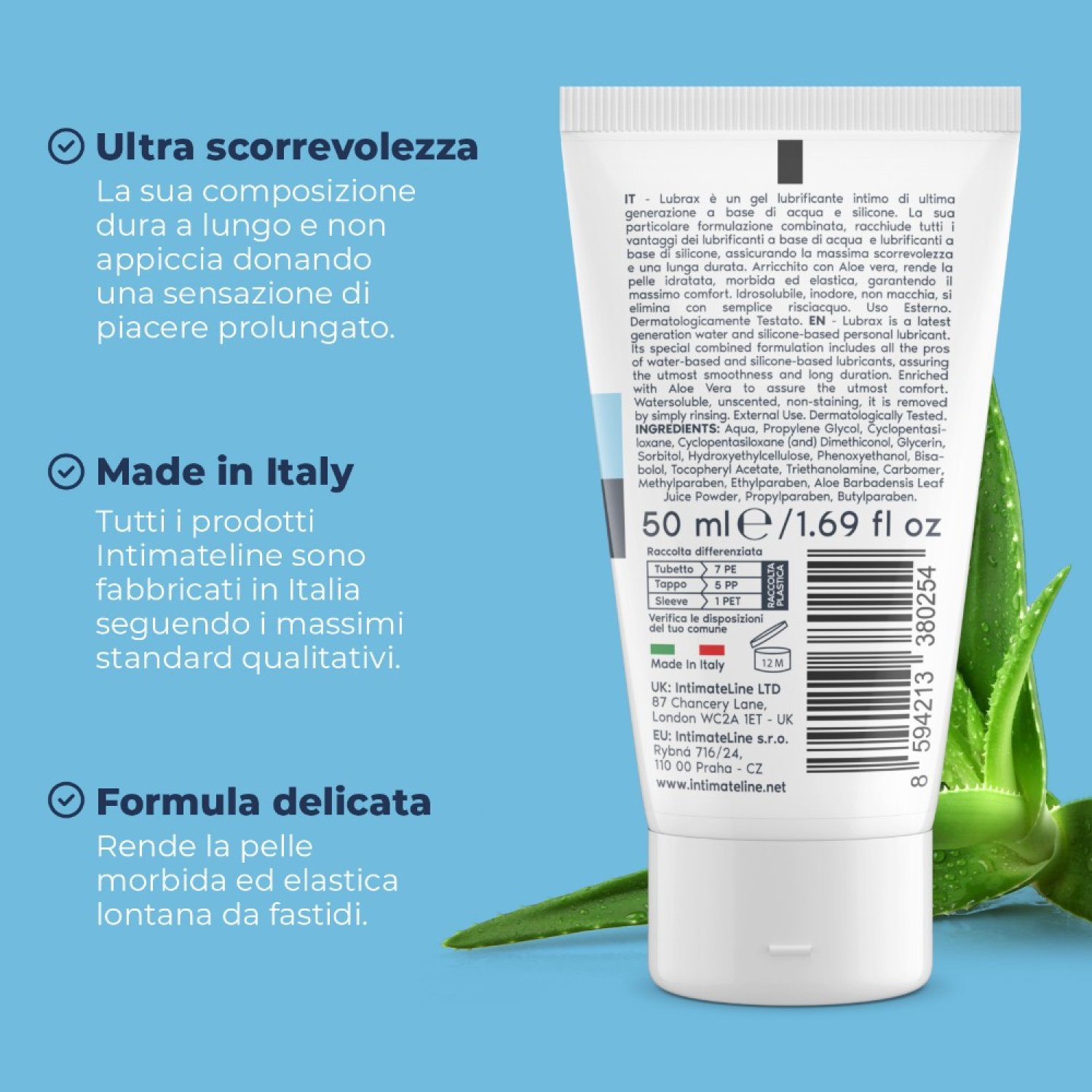 İntimateline Lubrax Aloe Vera 50 Ml Kayganlaştırıcı Jel