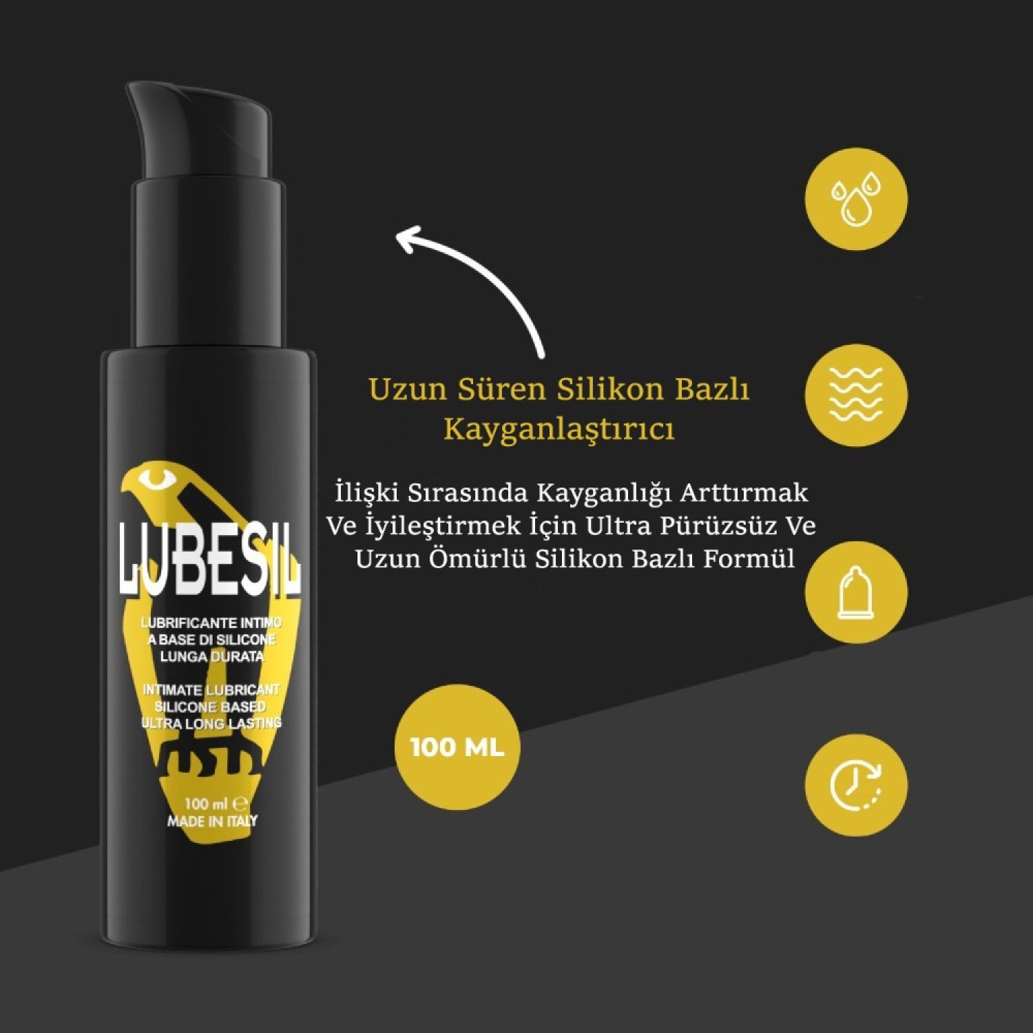 İntimateline Lubesil Silikon Bazlı Ultra Uzun 100 Ml Kayganlaştırıcı Jel
