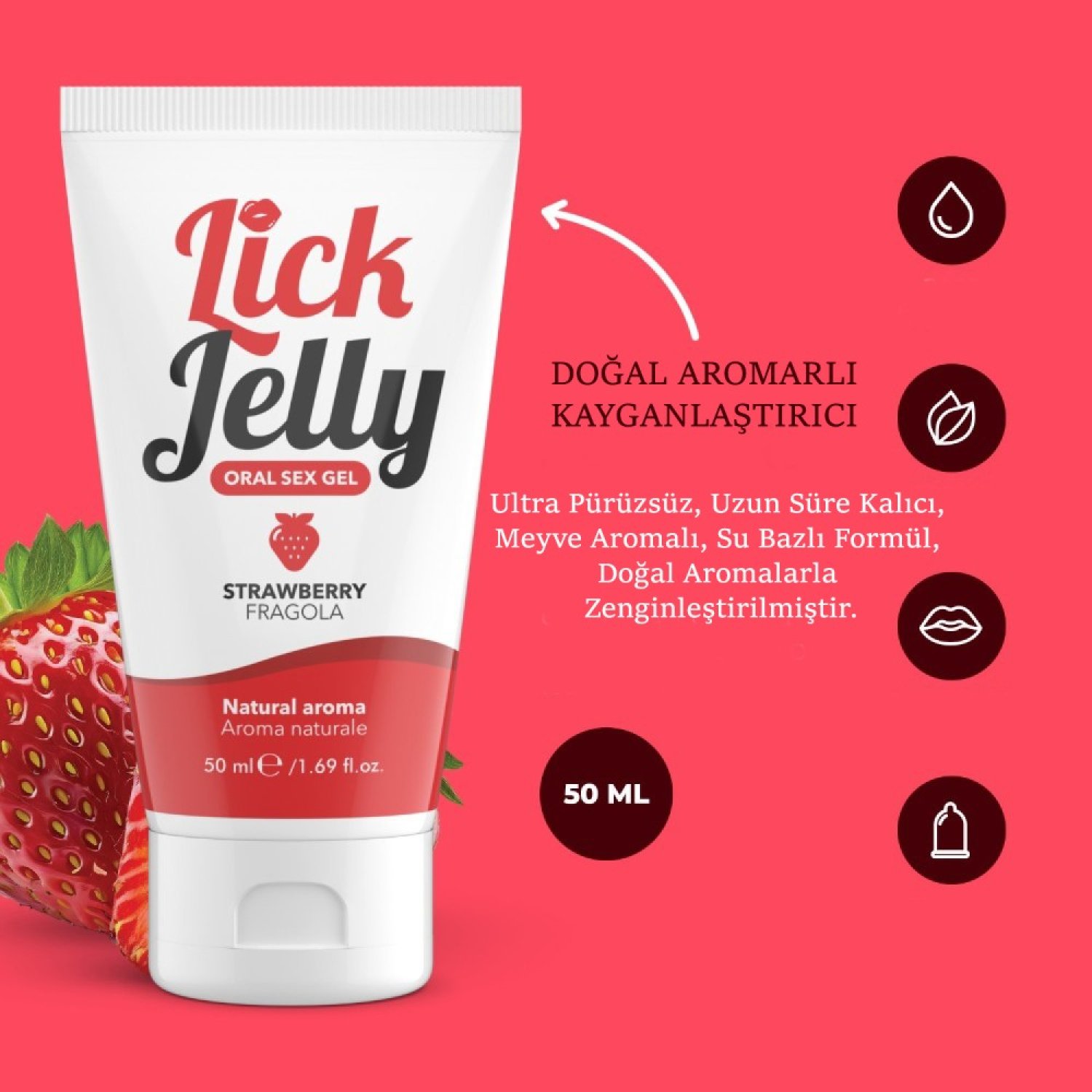 İntimateline Lick Jelly Çilekli 50 Ml Oral Seks Jeli