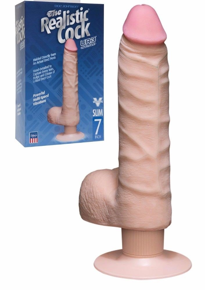 Doc Jonhson The Realistik Kock Özel Ur3 Dokulu Slim 7 Titreşimli Dildo