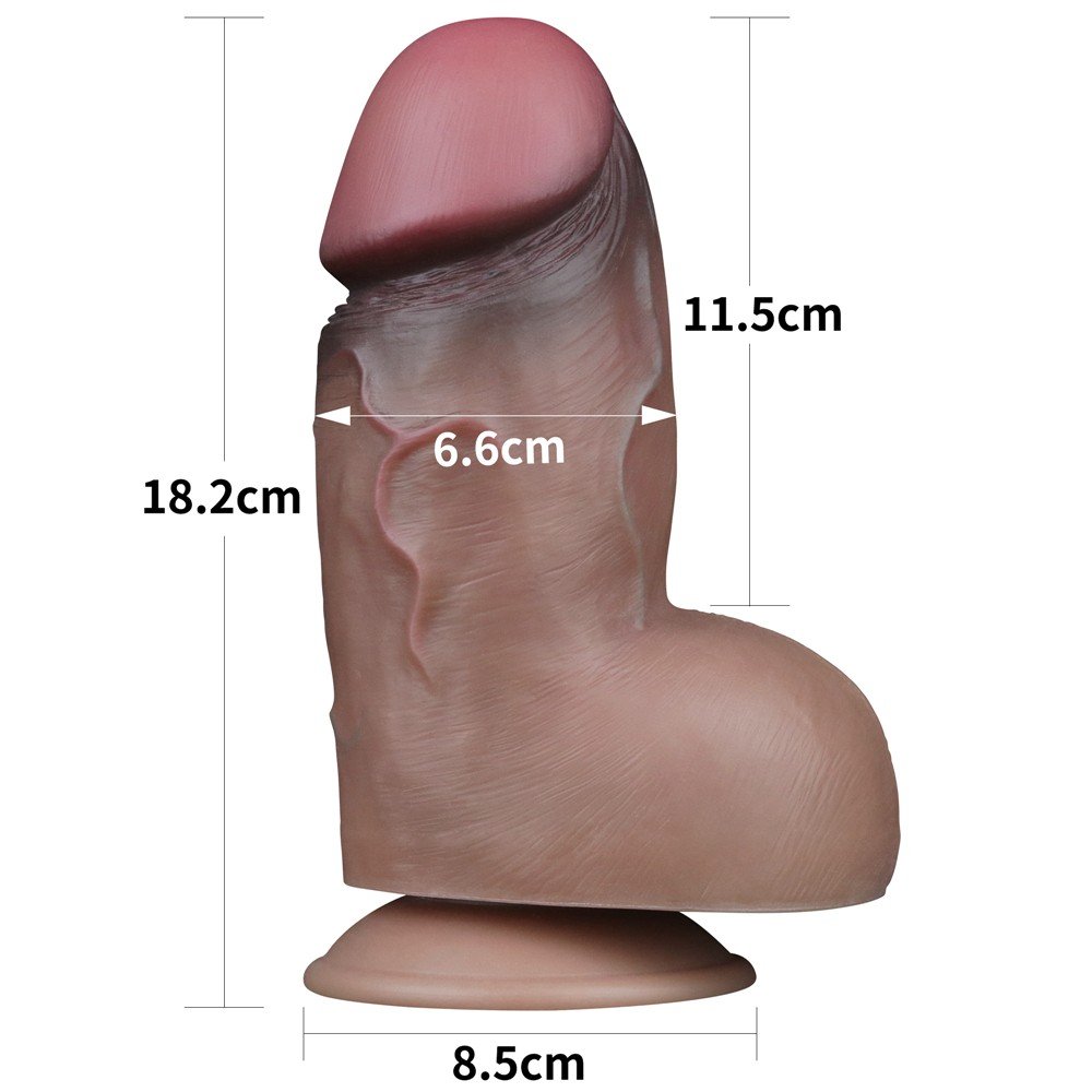 Dual Layer Platinyum Silikon 18 Cm Ultra Gerçekci Realistik Penis