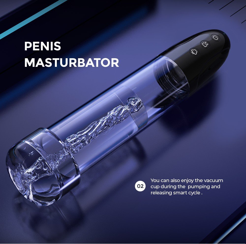 Luv Pomp Şarjlı Full Otomatik Normal ve Mastürbatör Başlıklı Penis Pompası
