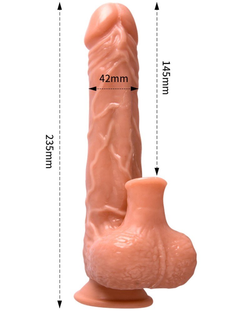 Louis Hareketli&Emişli 7 Farklı Titreşimli Kumandalı Ultra Yumuşak Kemerli Penis 
