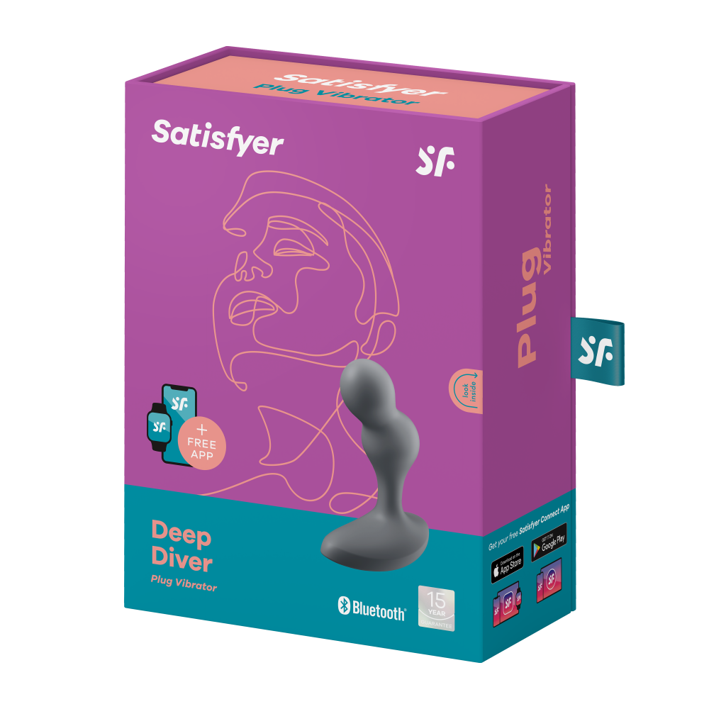 Satisfyer Deep Diver Grey App Kontrollü Güçlü Titreşimli Anal Plug Vibratör