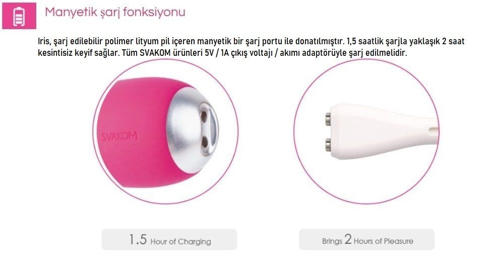 Svakom Iris G-Bölgesi Şarjlı Su Geçirmez Titreşimli Vibratör