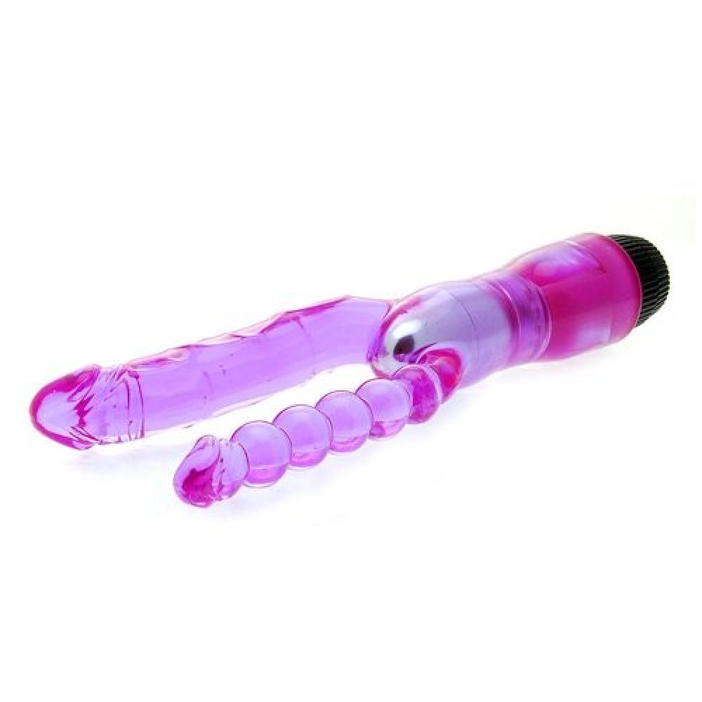 Seven Creations Xcel Anal ve Vajinal Jel Dokulu Güçlü Titreşimli Double Vibratör