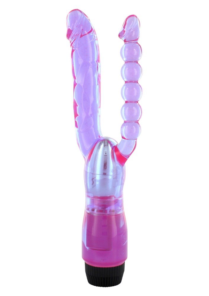 Seven Creations Xcel Anal ve Vajinal Jel Dokulu Güçlü Titreşimli Double Vibratör