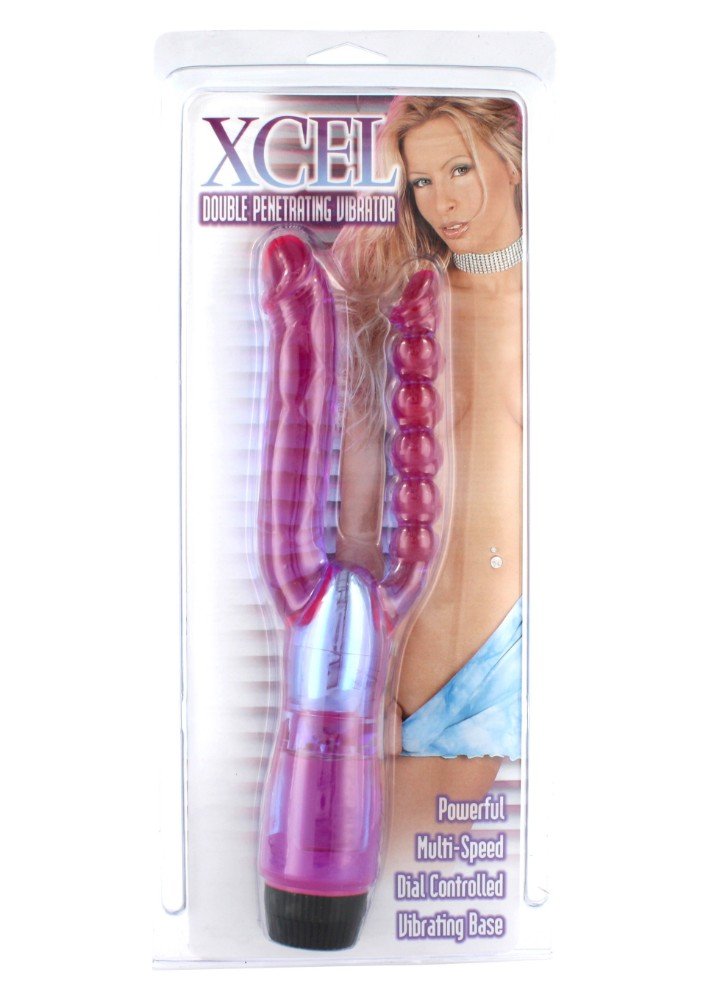 Seven Creations Xcel Anal ve Vajinal Jel Dokulu Güçlü Titreşimli Double Vibratör
