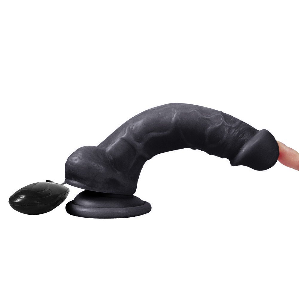 Dildo Series Adonis 17 Cm 10 Modlu Titreşimli Siyah Realistik Penis