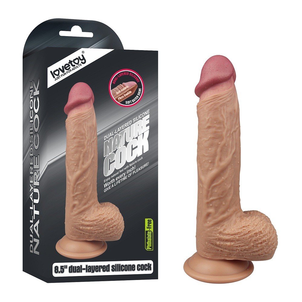 Lovetoy Nature Cock Serisi Özel Çift Katmanlı 21 Cm Ten Rengi Realistik Penis 