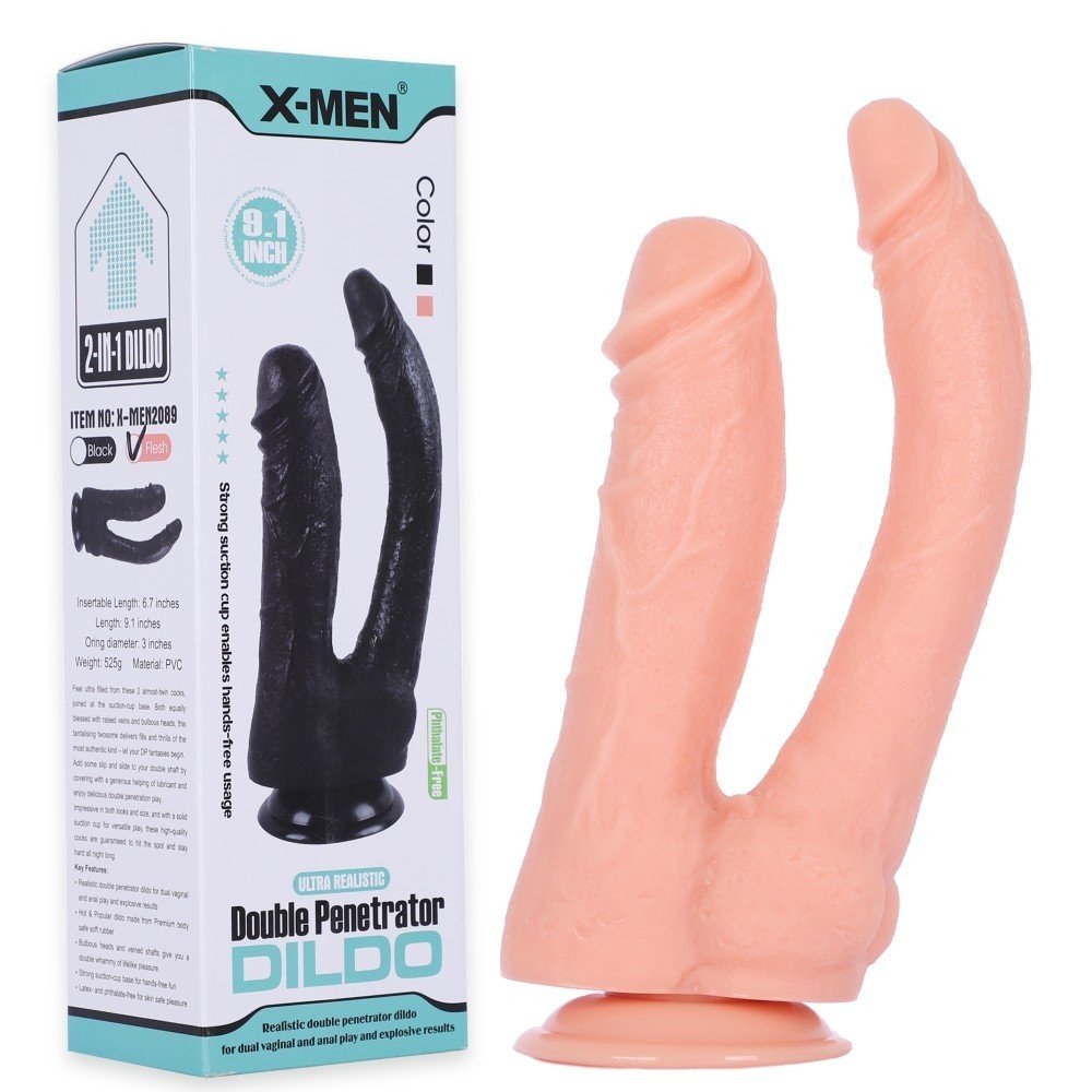 Damarlı 23 Cm Yumuşak Double Belden Bağlamalı Realistik Dildo