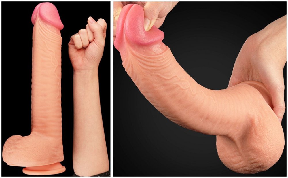 Lovetoy Nature Cock Serisi Özel Yumuşak Dokulu Çift Katmanlı 30 Cm Realistik Penis