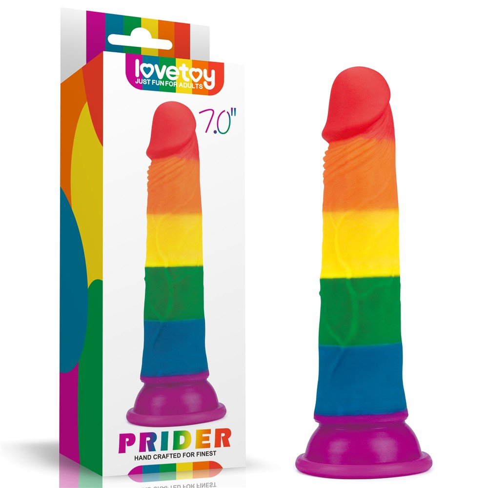 Lovetoy Prider Gökkuşağı Renkli Damarlı 19 Cm Realistik Dildo-410025